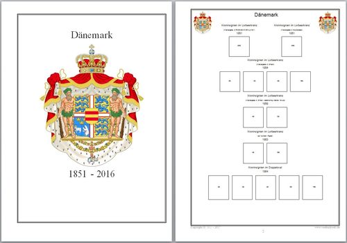 Vordruckblätter Dänemark 1851 - 2016 auf CD in WORD und PDF