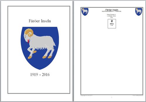 Vordruckblätter Färöer Inseln 1919-2016 auf CD in WORD und PDF