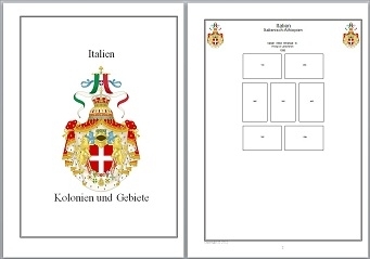Vordruckblätter Italienische Kolonien/Gebiete auf CD in WORD und PDF