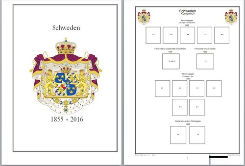 Vordruckblätter Schweden von 1855 - 2016 auf CD in WORD und PDF