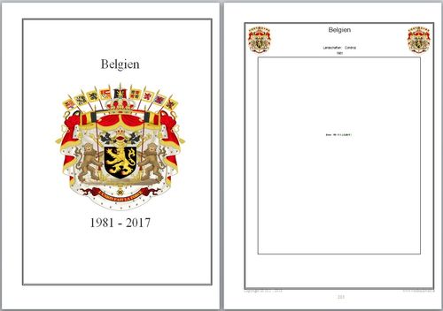 Vordruckblätter Belgien Teil2 von 1981 - 2017 auf CD in WORD und PDF
