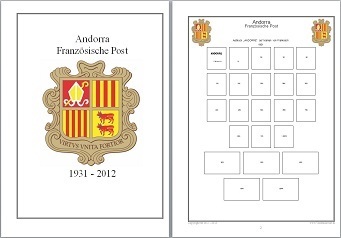 Andorra Französische Post  2012 Ergänzungsblätter