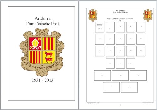 Andorra Französische Post Ergänzungsblätter 2013