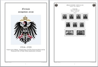 Stamp Album Pages German Occupation Areas 14-18 CD in WORD PDF (English) for Self-Printing