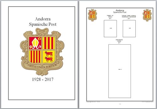 Andorra Spanische Post 2017 Ergänzungsblätter